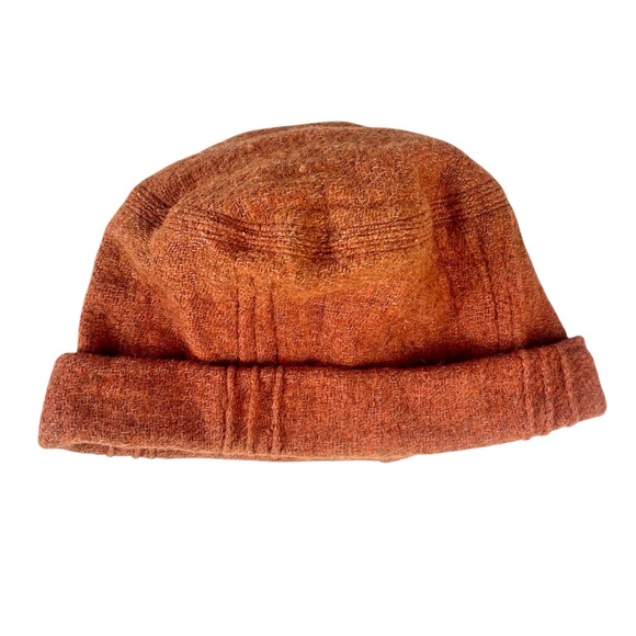 American Vintage Accessories - Vintage Wool Hat Burnt Orange Indie Grunge Boho Eclectic Handmade Earthy Grandpa